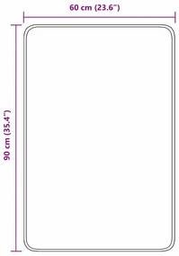 tapete de banho retangular crema 60x90 cm polipropileno antiderrapante