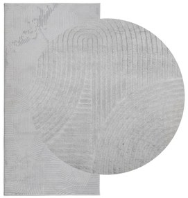 Tapete de pelo curto IZA visual escandinavo 100x200 cm cinzento