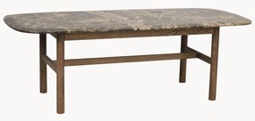 Mesa de centro oval em mármore e madeira de carvalho Hammond