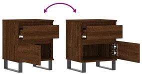 Mesas de cabeceira 2 pcs derivados de madeira carvalho castanho