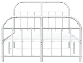 Estrutura de cama com cabeceira e pés 120x200 cm metal branco