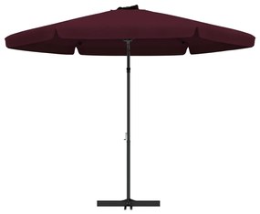 Guarda-sol de exterior mastro de aço 300 cm vermelho bordô