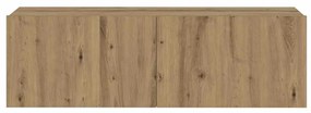 Conjunto de armário TV parede 8 pcs madeira carvalho artisiano