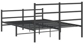 Estrutura de cama com cabeceira e pés 140x200 cm metal preto