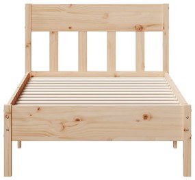 Estrutura de cama com cabeceira 75x190 cm pinho maciço