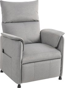 Poltrona relax elétrica com função de memória, 80 x 83 x 104 cm apoio para os pés retrátil, comando à distância, cinzenta