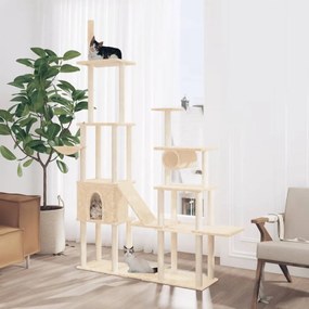 Arvore Arranhador com Postes em Sisal para Gatos de 279 cm - Creme