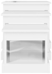 Mesas de centro 3 pcs derivados de madeira branco brilhante