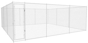 vidaXL Canil de exterior em aço galvanizado 570x570x185 cm