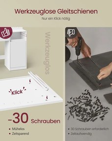 Cómoda com quatro gavetas versátil 40 x 60 x 97,4 cm Branco neve