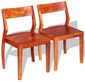 Cadeiras de jantar 2 pcs madeira acácia e sheesham maciça