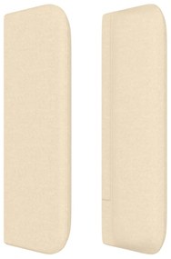 Cabeceira de cama c/ abas tecido 147x16x78/88 cm creme