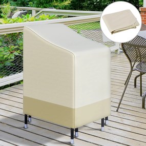 Capa de proteção para cadeiras de jardim empilháveis, lona impermeável, 90 x 70 x 115 cm, tecido Oxford de alta densidade 600D, bege café
