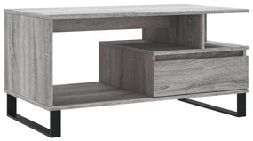 Mesa de centro 90x49x45 cm derivados de madeira cinzento sonoma