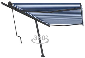 Toldo automático independente 500x350 cm azul e branco