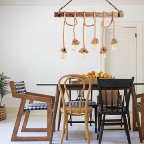 Candeeiro Suspenso Erebos – Madeira – 100 x 7 cm