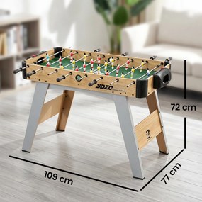 Mesa de matraquilhos para crianças e adultos, 22 jogadores, 2 bolas, 2 contadores de pontos manuais, 109 x 77 x 72 cm, carvalho amarelo