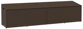 Caixa de arrumação para jardim 220x50x58 cm vime PE castanho