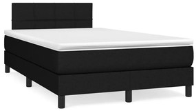 Cama boxspring com colchão 120x190 cm tecido preto