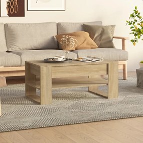vidaXL Mesa de centro 102x55x45 cm madeira processada carvalho sonoma