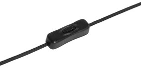 Candeeiro de mesa retro preto com vidro transparente - Eclipse