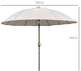 Chapéu de Sol de Jardim Ø2,5x2,4 m Chapéu de Sol de Terraço com Manive