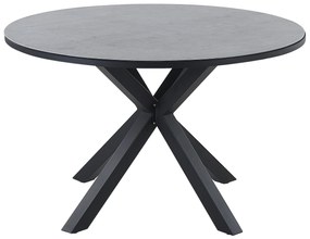 Mesa de jardim redonda em alumínio cinzento e preto ⌀ 120 cm MALETTO Beliani