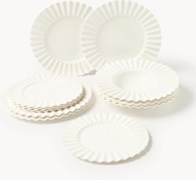Conjunto de loiça em porcelana com padrão em relevo Antonin, 4 pessoas, conjunto de 12