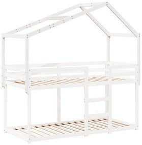Telhado de cama infantil 213x85,5x144,5 cm pinho maciço branco