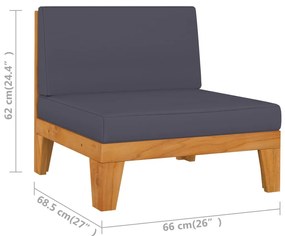 5 pcs conjunto lounge de jardim c/ almofadões acácia maciça