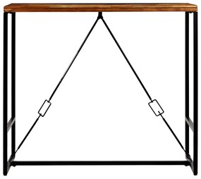 Mesa de bar em madeira recuperada maciça 120x60x106 cm
