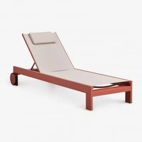 Espreguiçadeira Reclinável Em Alumínio Com Almofada Akelia Terracota - Sklum