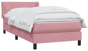 Cama com molas/colchão 80x220 cm veludo rosa