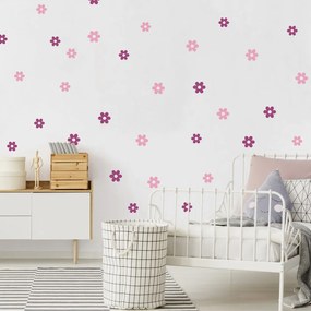 Autocolantes para quarto de menina - Flores em rosa