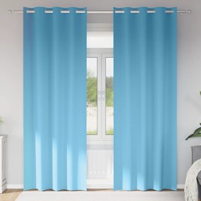 vidaXL Cortinas com cortinas 2 pcs Azul claro 260 x 140 cm Poliéster