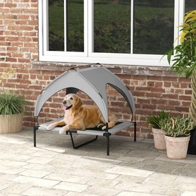 Cama para Cão e Gato, 91 x 76 x 85 cm, com Cobertura Anti-UV, Cinzenta