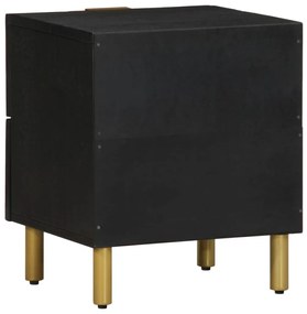 Mesa de cabeceira 40x33x46 cm madeira de mangueira maciça preto