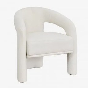Pack De 2 Cadeiras De Jantar Com Braços Em Tecido Bouclé Greca Caracóis Blanco - Sklum