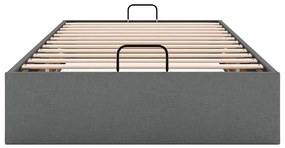 Estrutura de cama otomana sem colchão 100x200cm cinzento escuro