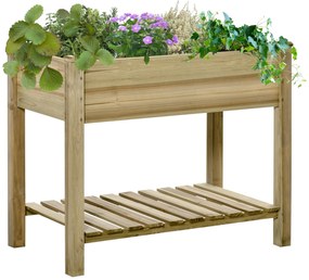 Horta Vertical de Madeira com Prateleira 91x51x76cm Mesa de Cultivo Re