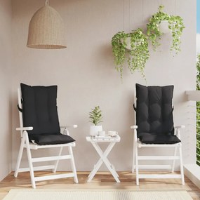 vidaXL Almofadões p/ cadeira encosto alto 2 pcs tecido oxford preto