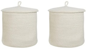 Conjunto de 2 cestos em algodão branco SILOPI Beliani