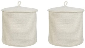 Conjunto de 2 cestos em algodão branco SILOPI Beliani