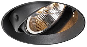 Foco embutido moderno preto GU10 AR111 redondo sem moldura - Oneon