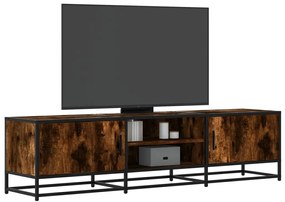 Móvel p/ TV 160x35x41cm derivados madeira/metal carvalho fumado