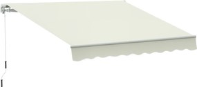 Toldo Outsunny para pátio  jardim com braço articulado de alumínio e poliéster tecido 280g/m2 resistente à água e UV com alça branca|Aosom Portugal