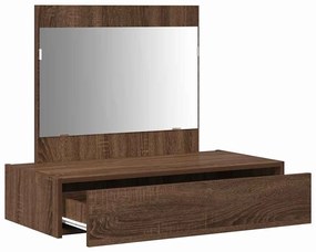 Mesa de Maquiagem de Parede Carvalho Castanho 83x40x70 cm