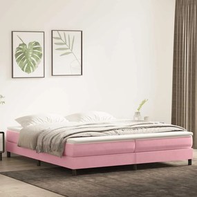 vidaXL Cama com molas/colchão 180x210 cm veludo Rosa