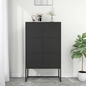 vidaXL Aparador alto 80x35x135 cm aço preto