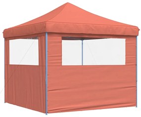 Tenda p/ festas pop-up dobrável 2 paredes laterais terracotta